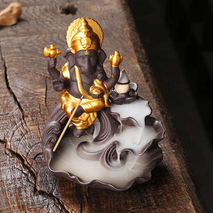 Purple Sand Backflow Incense Burner Like God Ornaments Incense Burner Zen Alpine Running Water Household Sandalwood Incense Burner Line Incense Plug