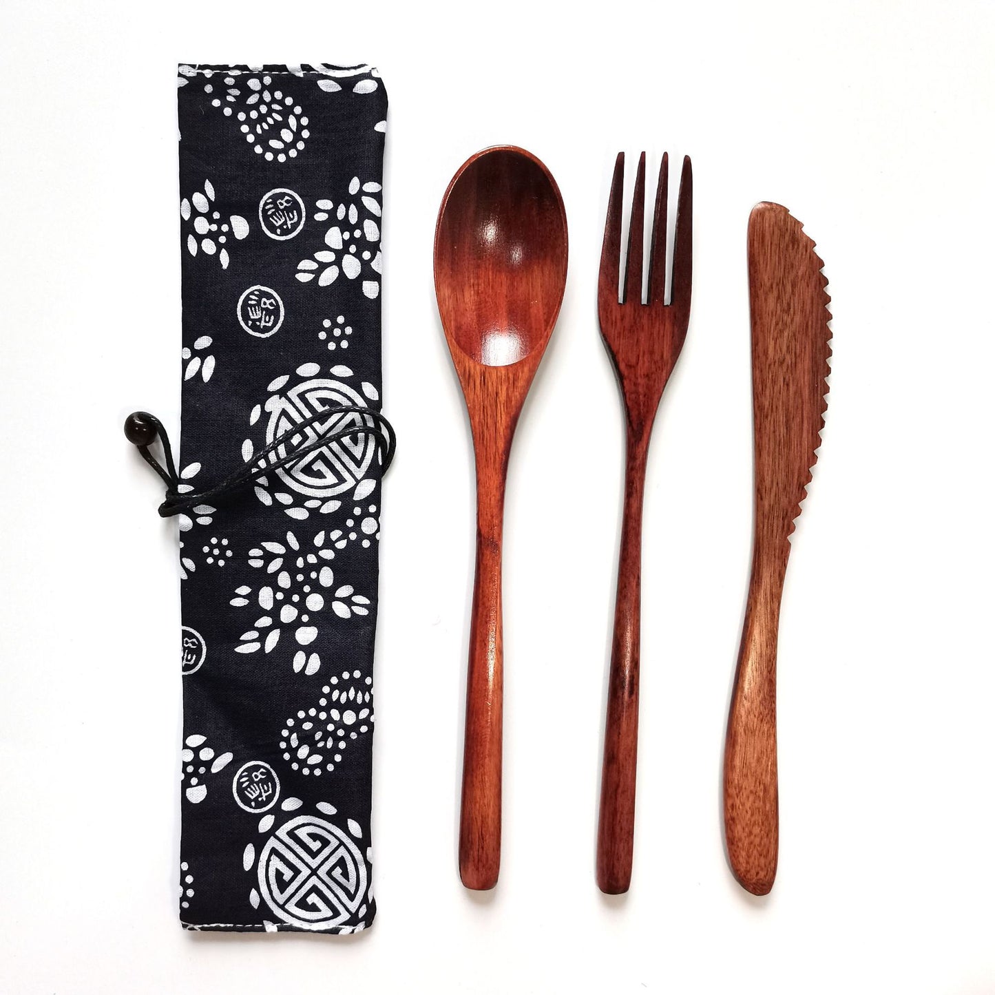 Japanese Style Long Handled Spoons, Forks, Chopsticks, Three Piece Set Of Wooden Portable Tableware, Chopsticks, Spoons, Set