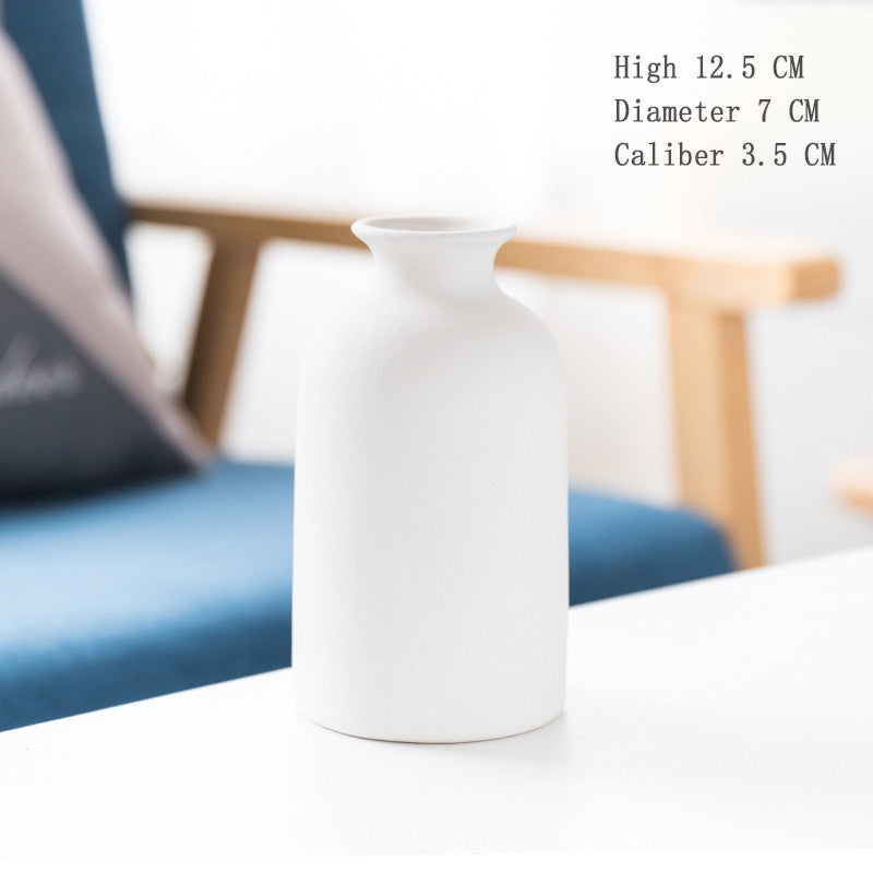 Simple Retro Frosted Ceramic Vase, Coarse Ceramic Round Bottle, Creative Home Decoration, Nordic Pastoral Style Handicrafts