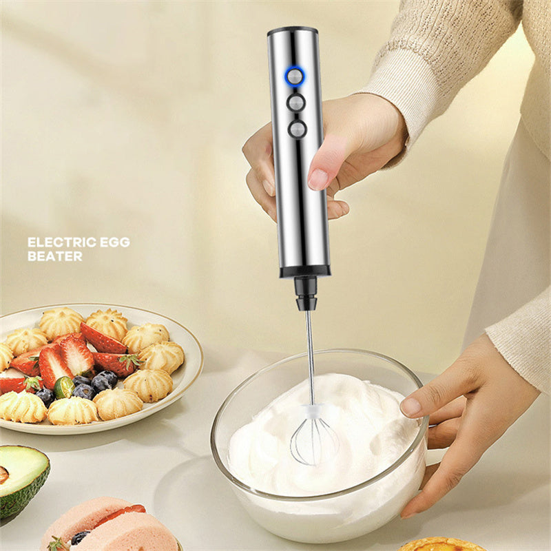Rechargeable three-head milk Frother hand-held beater electric beater mixer