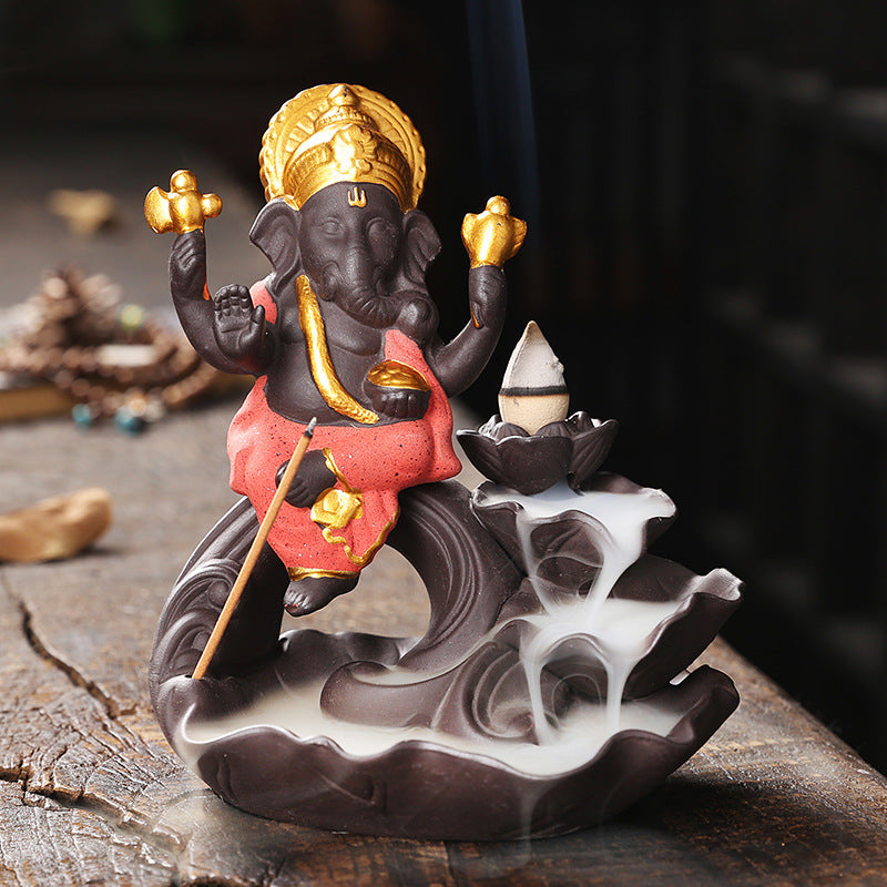 Purple Sand Backflow Incense Burner Like God Ornaments Incense Burner Zen Alpine Running Water Household Sandalwood Incense Burner Line Incense Plug