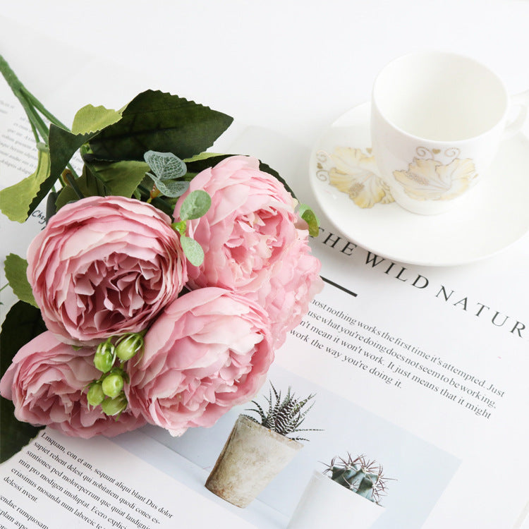 5 Small Peonies Korean Small Bouquets 5 Philips Rose Simulation Flowers Household Wedding Rose Bouquets