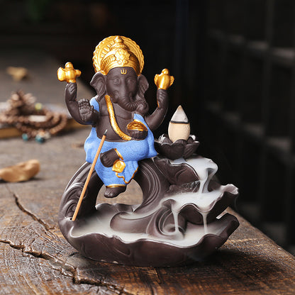 Purple Sand Backflow Incense Burner Like God Ornaments Incense Burner Zen Alpine Running Water Household Sandalwood Incense Burner Line Incense Plug
