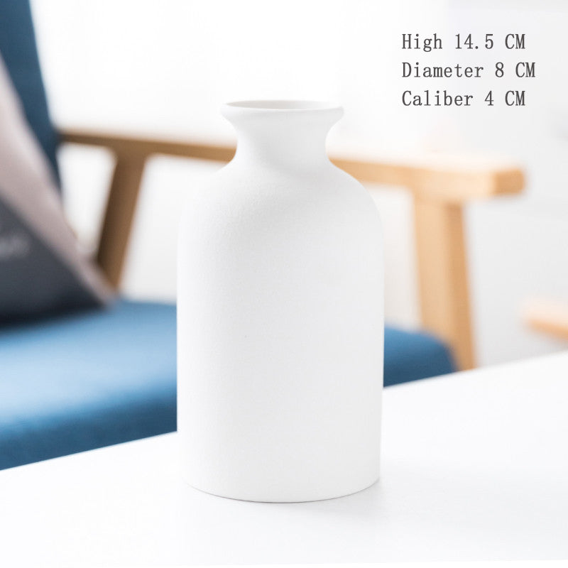 Simple Retro Frosted Ceramic Vase, Coarse Ceramic Round Bottle, Creative Home Decoration, Nordic Pastoral Style Handicrafts