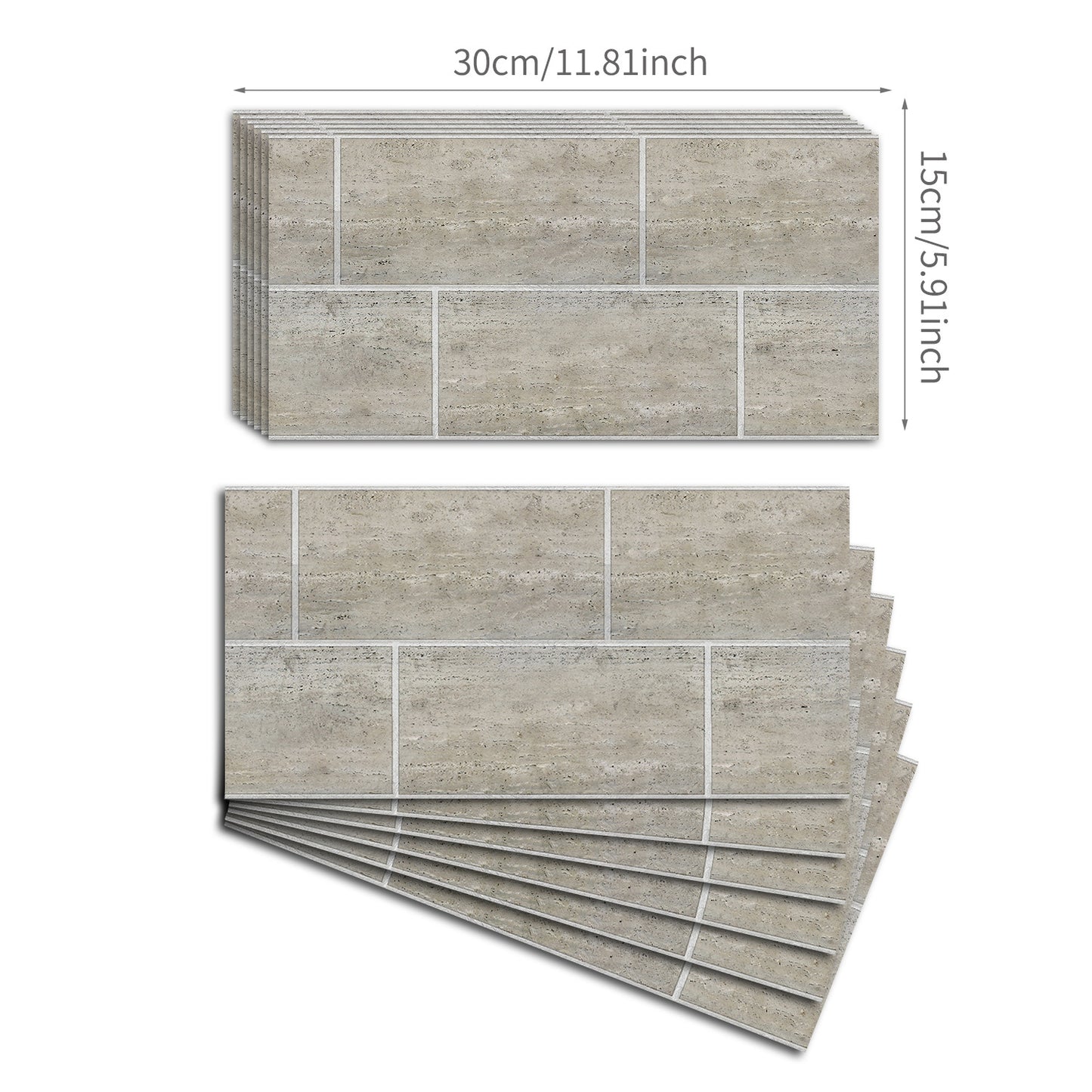 Funlife City Light Thickened Brick Stickers Brown Dirty-Resistant Kitchen And Bathroom Wall Decoration Self-Adhesive Wall Stickers