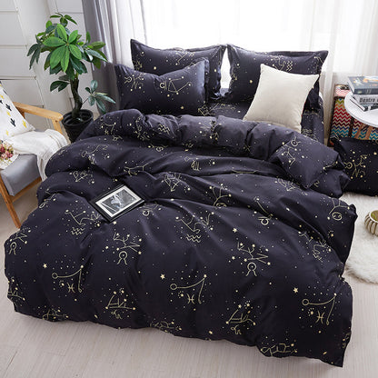 Star Print Microfiber Bedding Set – 4 Pieces