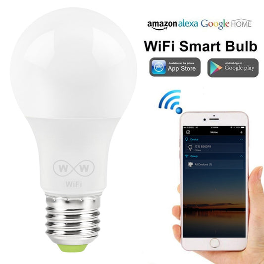 E27 WiFi Smart LED Light Bulbs Intellegent App Remote Control Bulbs Walk up Warn Lighting Work With Alexa Google Assistant