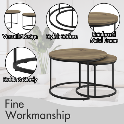 Round Nesting Coffee Tables – Set of 2