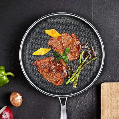 Stainless Steel Honeycomb Frying Pan