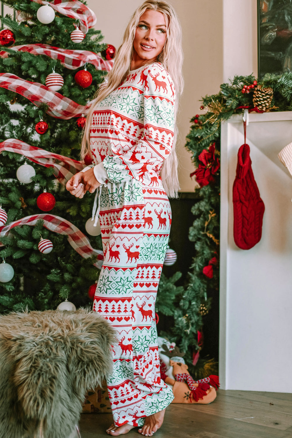 Reindeer Print Lounge Set