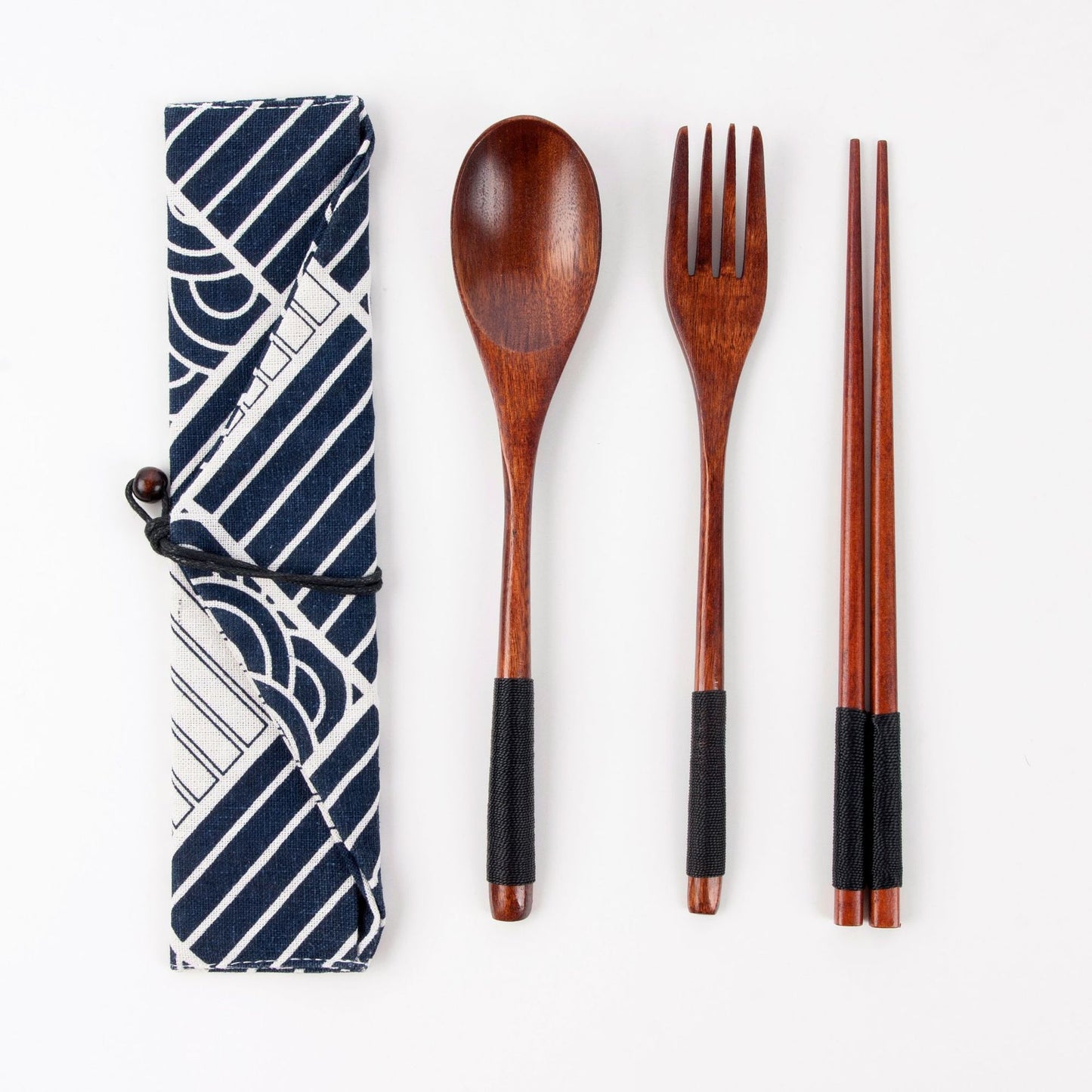 Japanese Style Long Handled Spoons, Forks, Chopsticks, Three Piece Set Of Wooden Portable Tableware, Chopsticks, Spoons, Set
