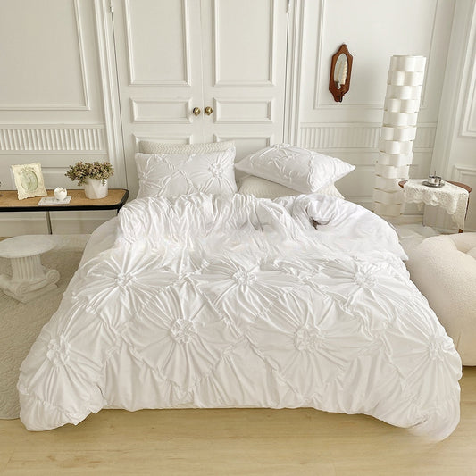 Textured Floral Duvet Cover Set – 3 Pieces