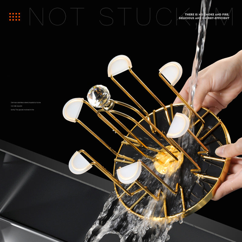 Rotating water glass holder Hanging upside down drain glass holder