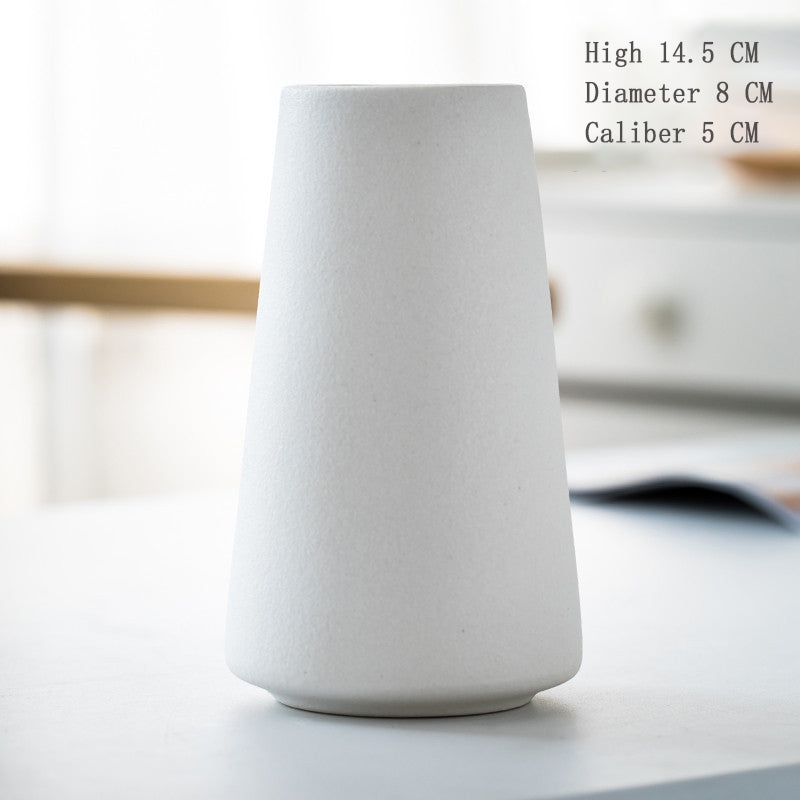 Simple Retro Frosted Ceramic Vase, Coarse Ceramic Round Bottle, Creative Home Decoration, Nordic Pastoral Style Handicrafts