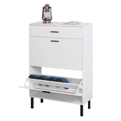 Shoe Cabinet with Two Flip Drawers