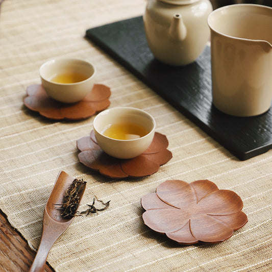 Red Sandalwood Coaster New Chinese Creative Wooden Coffee Mat Beautiful Heat Insulation Mahogany Cup Holder Tea Coaster