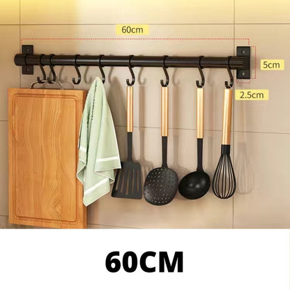 No-Drill Kitchen Utensil Hook Rack