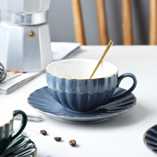 Nordic Style Simple Coffee Cup Set Creative Ceramic Coffee Cup British Afternoon Tea Cup Black Tea Cup Girl Heart
