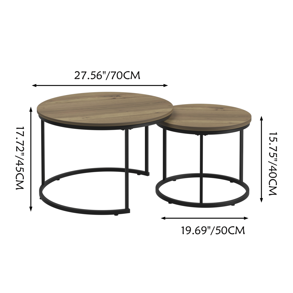 Round Nesting Coffee Tables – Set of 2