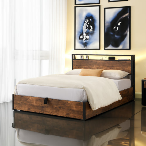 Full-Size Lift-Up Storage Bed Frame