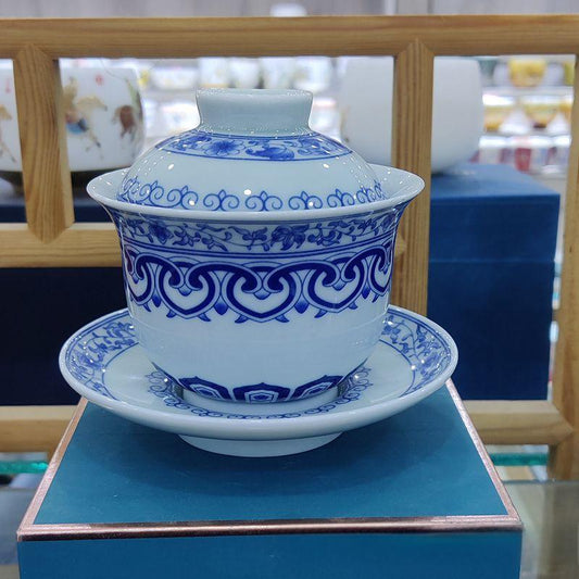 Blue & White Gaiwan Tea Bowl