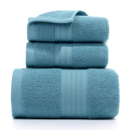 Cotton Bath & Hand Towels – Set of 3