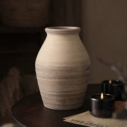 Rustic Brown Pottery Vase