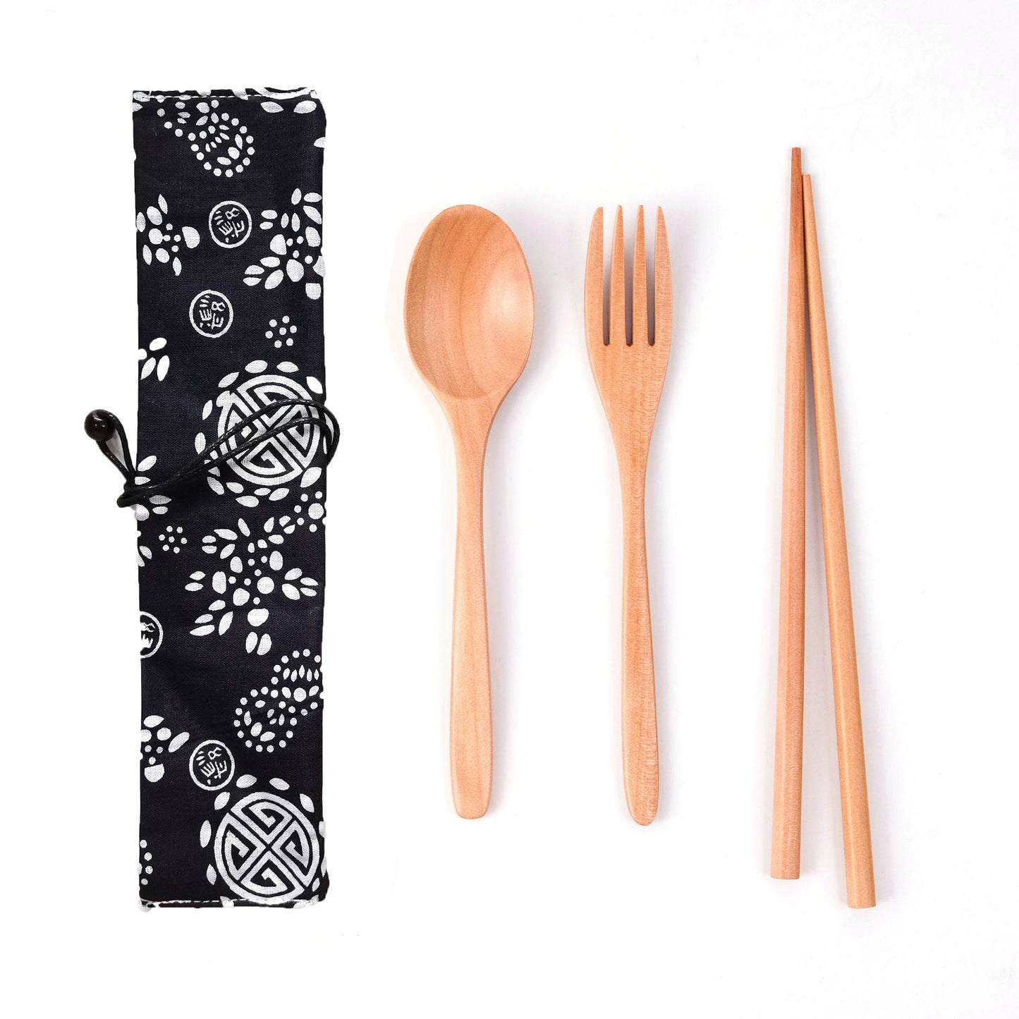 Japanese Style Long Handled Spoons, Forks, Chopsticks, Three Piece Set Of Wooden Portable Tableware, Chopsticks, Spoons, Set