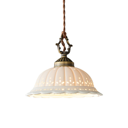 Copper Bedside Pendant Light Bedroom Modern Luxury French Retro Japanese American Artistic Aged Small Pendant Light