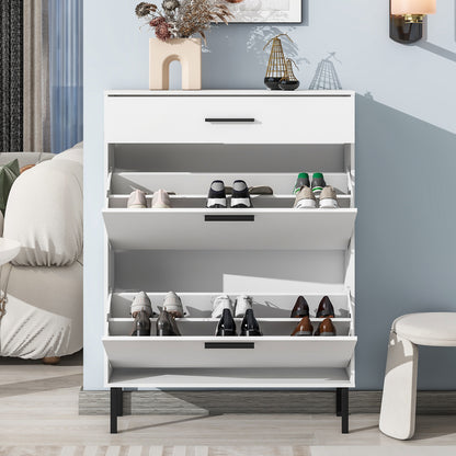 Shoe Cabinet with Two Flip Drawers
