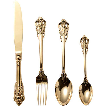 Gold-Plated Stainless Steel Cutlery – Set of 4