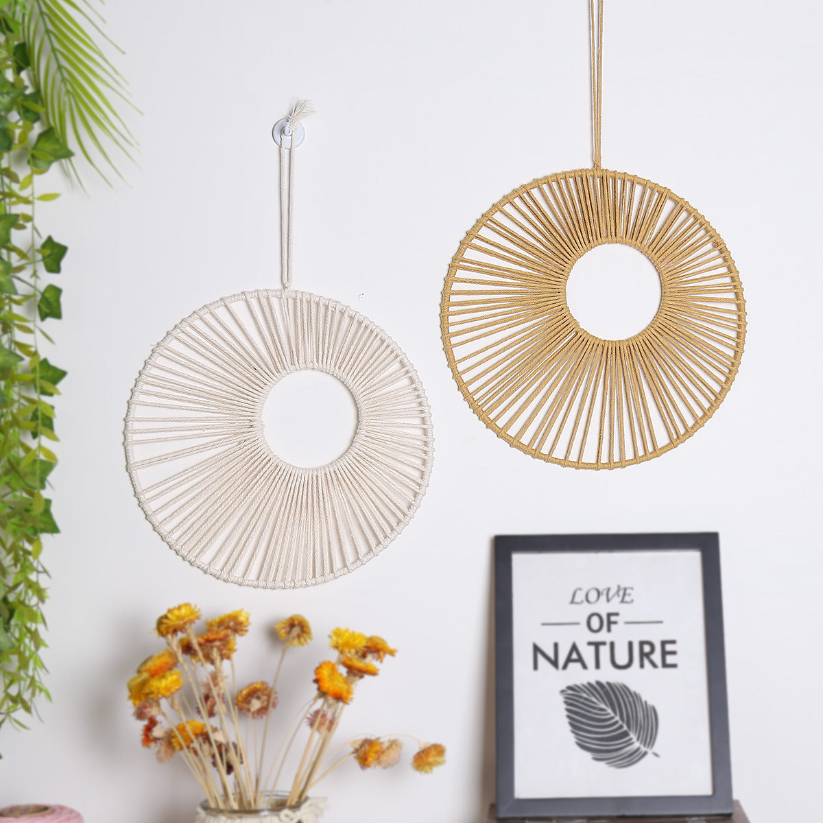 New Wall Decoration Pendant Pendant Handmade Sen Series Round Iron Ring Hollow Pendant Tapestry