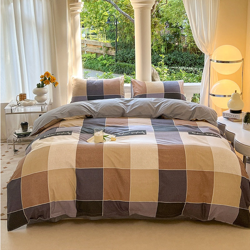 Cartoon Four-Piece Set Fresh Autumn and Winter Single Student Dormitory Bedding Sheet Three-Piece Set Single Quilt Cover