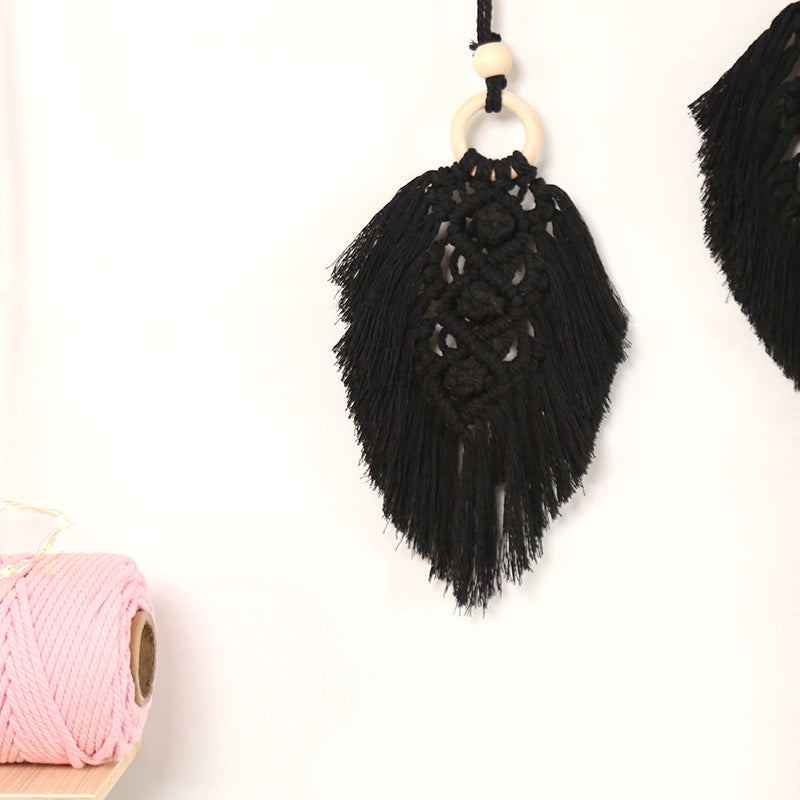Handwoven INS Tassel Tapestry Cotton Thread Ornament Living Room Bedroom Bohemian Tapestry Pocket