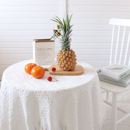 Cotton-Blend Lace Tablecloth