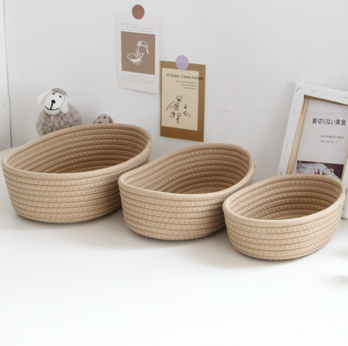 Ship-Shaped Cotton Rope Storage Basket