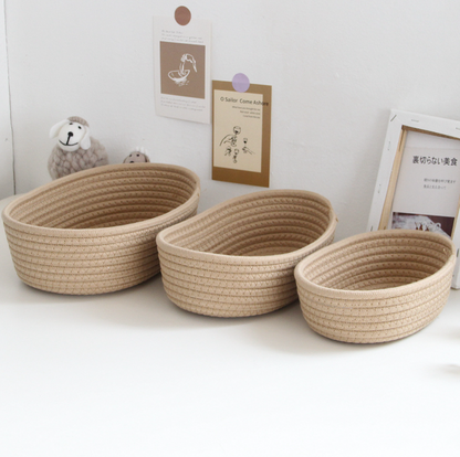 Ship-Shaped Cotton Rope Storage Basket