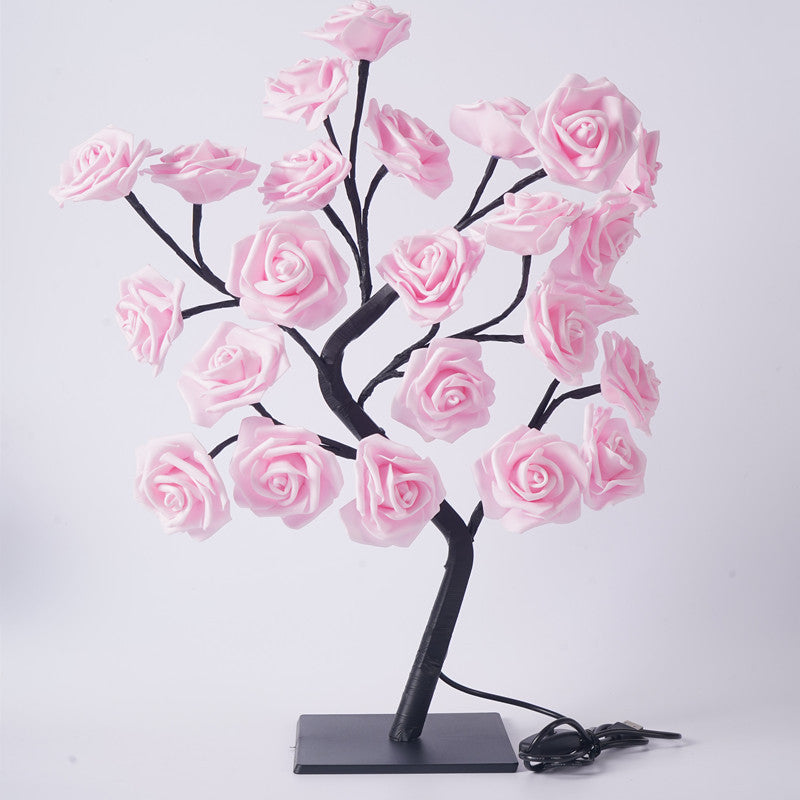 Led Rose Tree Bouquet Table Lamp Bedside Night Light USB Powered Home Decoration Exquisite Decoration Gift Lamp