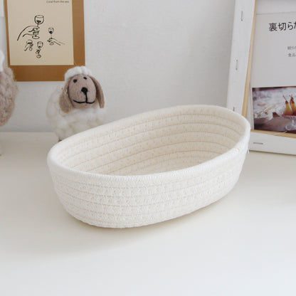 Ship-Shaped Cotton Rope Storage Basket