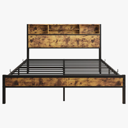Queen Bed Frame with Storage & Charging