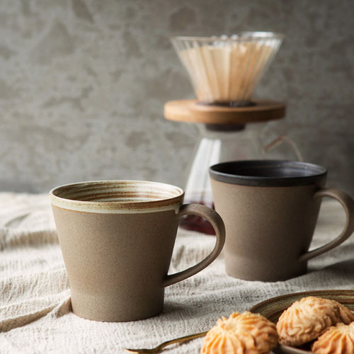 Textured Pottery Cup & Saucer