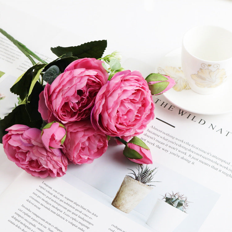 5 Small Peonies Korean Small Bouquets 5 Philips Rose Simulation Flowers Household Wedding Rose Bouquets