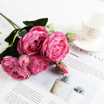 5 Small Peonies Korean Small Bouquets 5 Philips Rose Simulation Flowers Household Wedding Rose Bouquets