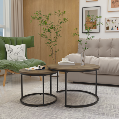 Round Nesting Coffee Tables – Set of 2