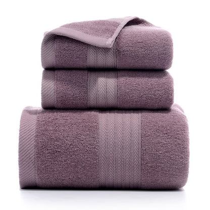 Cotton Bath & Hand Towels – Set of 3