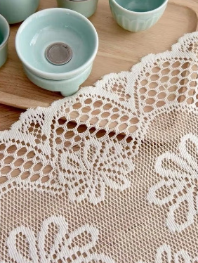 Hollow Lace Table Runner White
