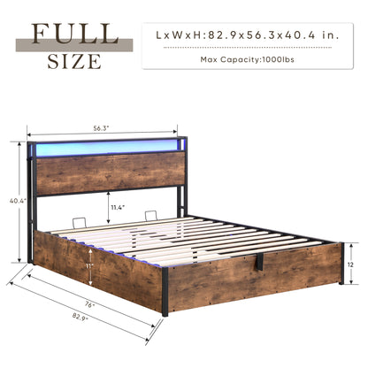 Full-Size Lift-Up Storage Bed Frame