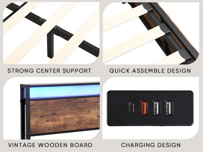Full-Size Lift-Up Storage Bed Frame