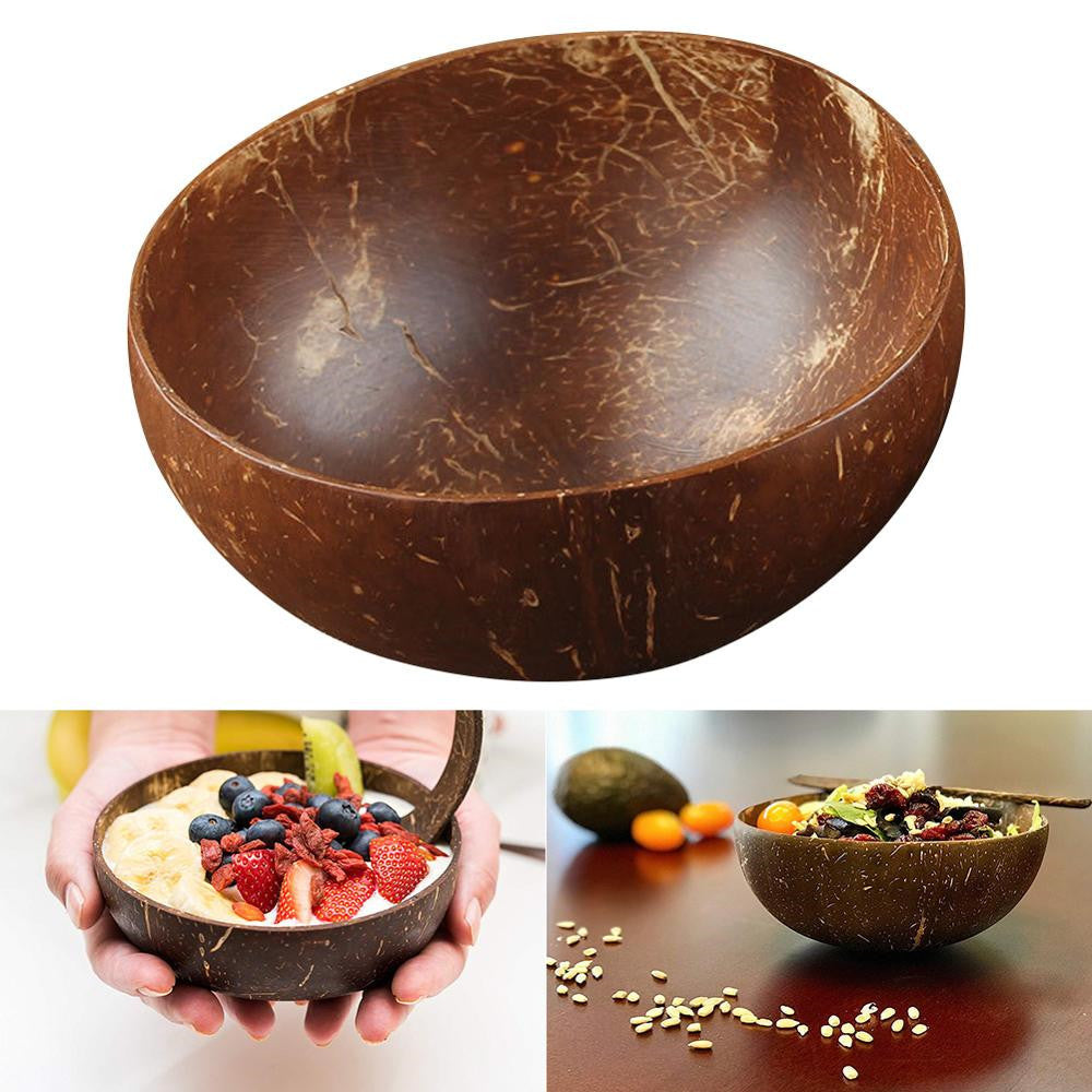 Net Red Creative Log Hanging Carved Coconut Bowl Coconut Bowl Set Fruit Salad Light Food Bowl