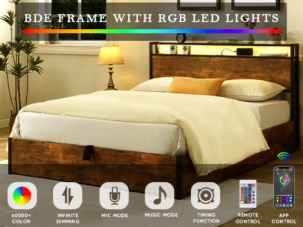 Full-Size Lift-Up Storage Bed Frame